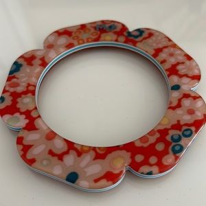 Marc Jacobs Vintage Floral Bangle Bracelet - Resin Multi Colored RARE